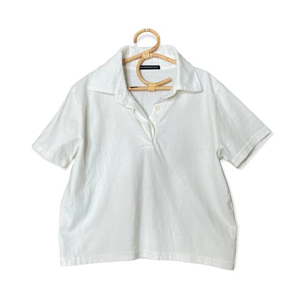 Brandy Melville Tops - Brandy Melville Cropped Polo Shirt Girls Teen size XS One size fits all white
